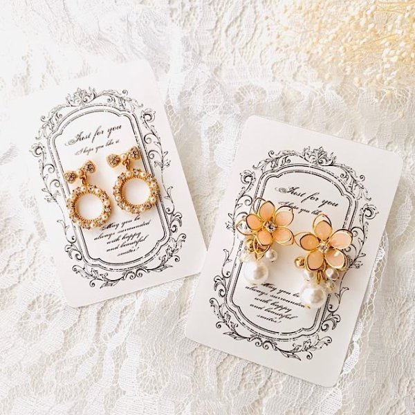 画像4: 【はがき1/4☆10枚入(40枚分)】 ラッピング台紙／アンティークフレーム4 (4)