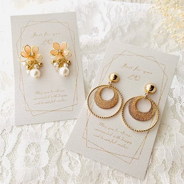 画像2: 【名刺サイズ/15枚入】 アクセサリー台紙/goldline (2)