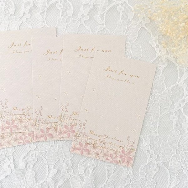 画像3: 【名刺サイズ/15枚入】 アクセサリー台紙/flower_pk_tate (3)