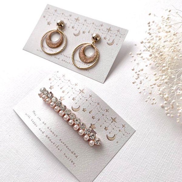 画像6: 【名刺サイズ/15枚入】 アクセサリー台紙/革風/エンボス風/星横 (6)