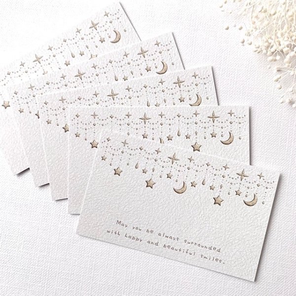 画像7: 【名刺サイズ/15枚入】 アクセサリー台紙/革風/エンボス風/星横 (7)